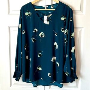 NWT Maurice’s Teal Floral Blouse 1005